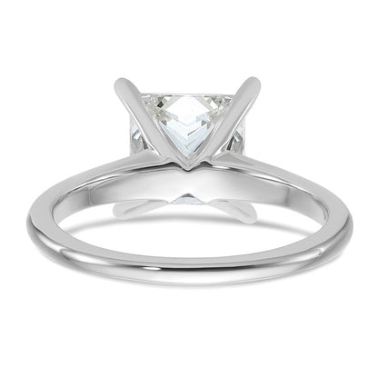 14K Weißgold 2,5 ct. zertifizierter im Labor gezüchteter Diamant VS/SI+ G+ Princess-Solitär-Verlobungsring