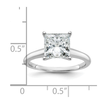 14K Weißgold 2,5 ct. Labor-Diamant VS/SI+ G+ Princess-Solitär-Verlobungsring