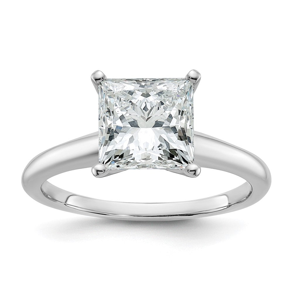14K Weißgold 2,5 ct. Labor-Diamant VS/SI+ G+ Princess-Solitär-Verlobungsring
