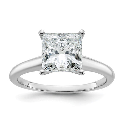 14K Weißgold 2,5 ct. Labor-Diamant VS/SI+ G+ Princess-Solitär-Verlobungsring