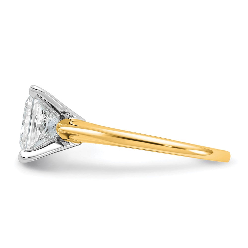 14K Zweifarbiger 2,5 ct. zertifizierter, im Labor gezüchteter Diamant VS/SI+ G+ Princess-Solitär-Verlobungsring