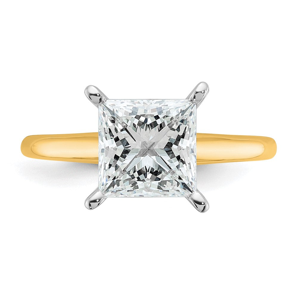14K Bicolor 2,5 ct. Labor gezüchteter Diamant VS/SI+ G+ Princess-Solitär-Verlobungsring