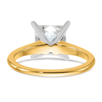 14K Bicolor 2,5 ct. Labor gezüchteter Diamant VS/SI+ G+ Princess-Solitär-Verlobungsring