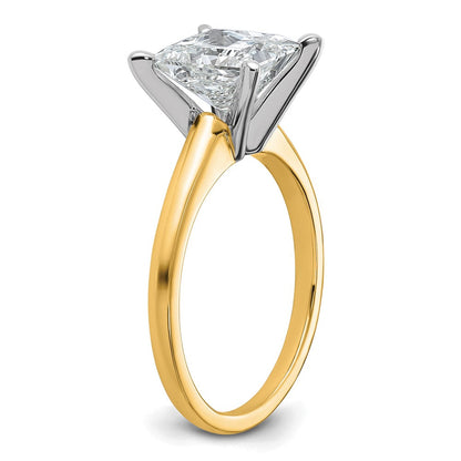 14K Zweifarbiger 2,5 ct. zertifizierter, im Labor gezüchteter Diamant VS/SI+ G+ Princess-Solitär-Verlobungsring