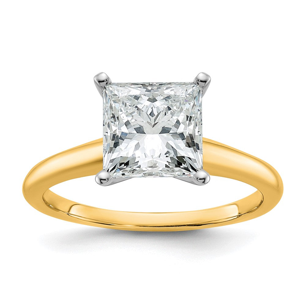 14K Bicolor 2,5 ct. Labor gezüchteter Diamant VS/SI+ G+ Princess-Solitär-Verlobungsring