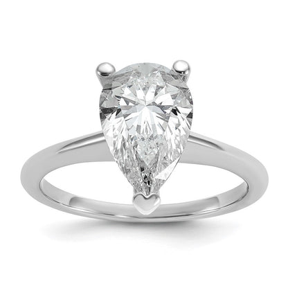 14K Weißgold 2,5 ct. Labor-gezüchteter Diamant VS/SI+ G+ Birnenschliff-Solitär-Verlobungsring