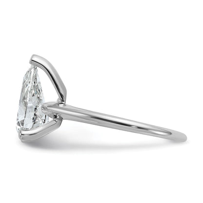 14K Weißgold 2,5 ct. Labor-gezüchteter Diamant VS/SI+ G+ Birnenschliff-Solitär-Verlobungsring