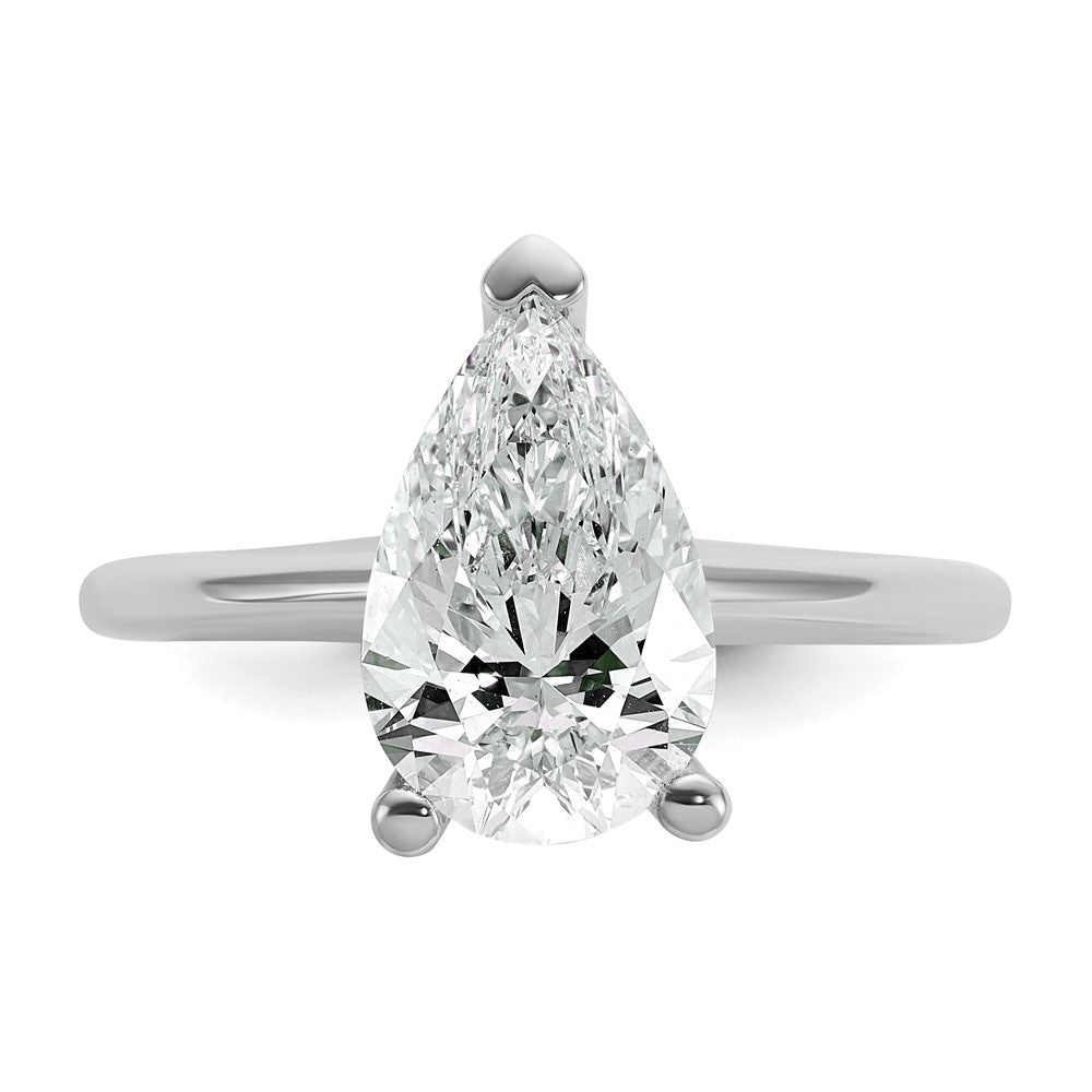 14K Weißgold 2,5 ct. Labor-gezüchteter Diamant VS/SI+ G+ Birnenschliff-Solitär-Verlobungsring