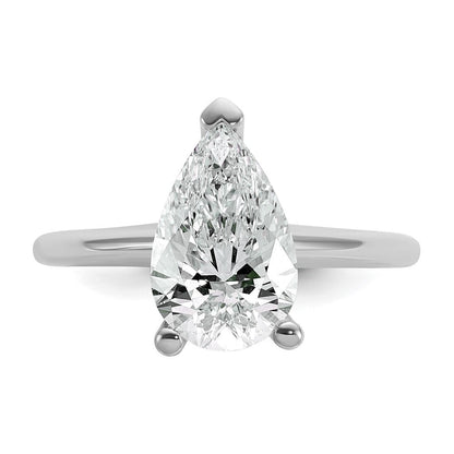 14K Weißgold 2,5 ct. Labor-gezüchteter Diamant VS/SI+ G+ Birnenschliff-Solitär-Verlobungsring