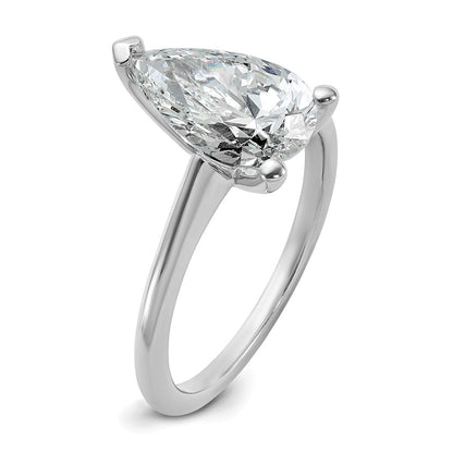 14K Weißgold 2,5 ct. Labor-gezüchteter Diamant VS/SI+ G+ Birnenschliff-Solitär-Verlobungsring
