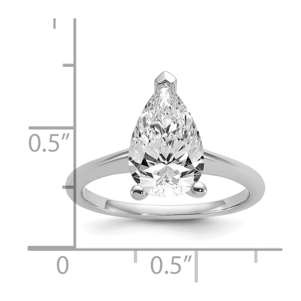 14K Weißgold 2,5 ct. zertifizierter Labordiamant-Solitär-Verlobungsring mit Birnenschliff, VS/SI+ G+