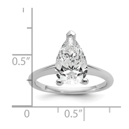 14K Weißgold 2,5 ct. Labor-gezüchteter Diamant VS/SI+ G+ Birnenschliff-Solitär-Verlobungsring