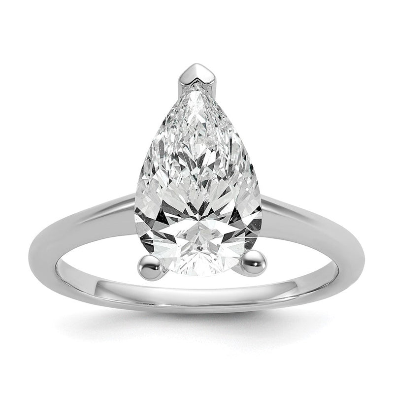 14K Weißgold 2,5 ct. zertifizierter Labordiamant-Solitär-Verlobungsring mit Birnenschliff, VS/SI+ G+