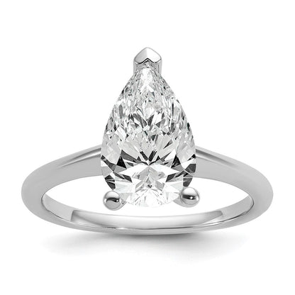 14K Weißgold 2,5 ct. Labor-gezüchteter Diamant VS/SI+ G+ Birnenschliff-Solitär-Verlobungsring