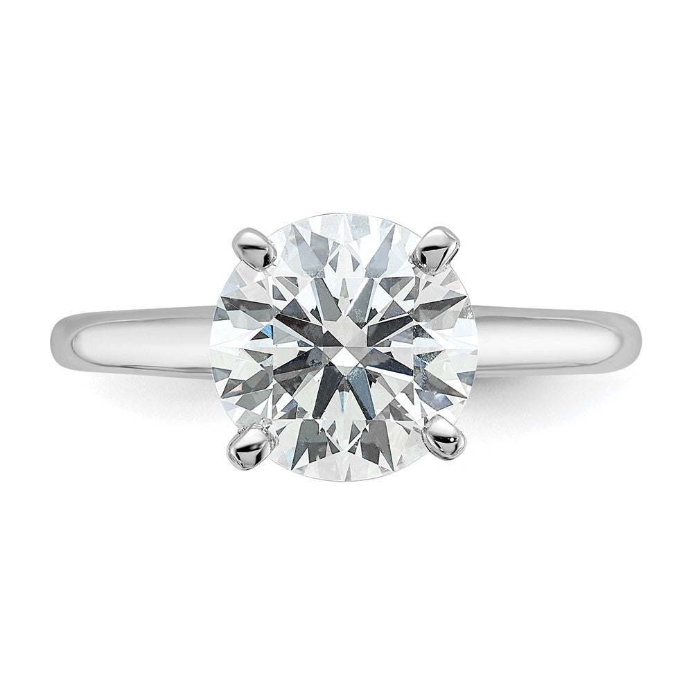 14K Weißgold Solitär-Verlobungsring mit 2,5 ct. Labordiamant im Rundschliff, VS/SI+ G+