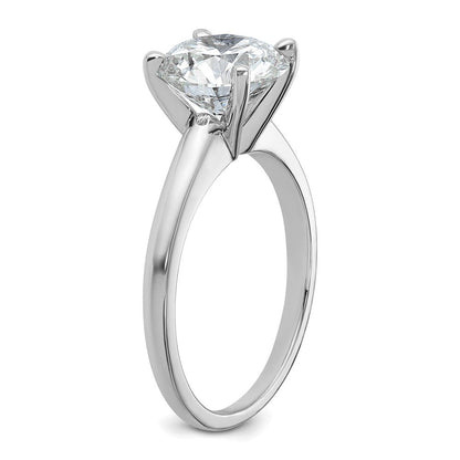 14K Weißgold Solitär-Verlobungsring mit 2,5 ct. Labordiamant im Rundschliff, VS/SI+ G+