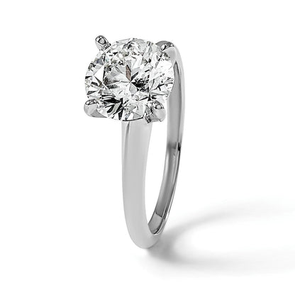 14K Weißgold Solitär-Verlobungsring mit 2,5 ct. Labordiamant im Rundschliff, VS/SI+ G+