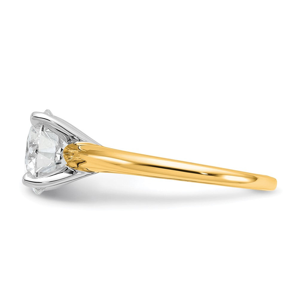 14K Bicolor Verlobungsring mit 2,5 ct. zertifizierten, im Labor gezüchteten Diamanten, VS/SI+ G+, rund, Solitär