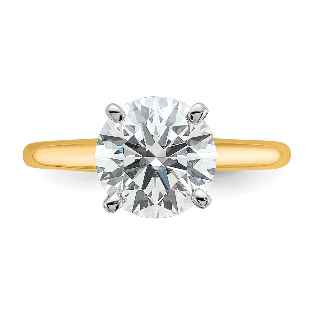 14K Bicolor Verlobungsring mit 2,5 ct. zertifizierten, im Labor gezüchteten Diamanten, VS/SI+ G+, rund, Solitär