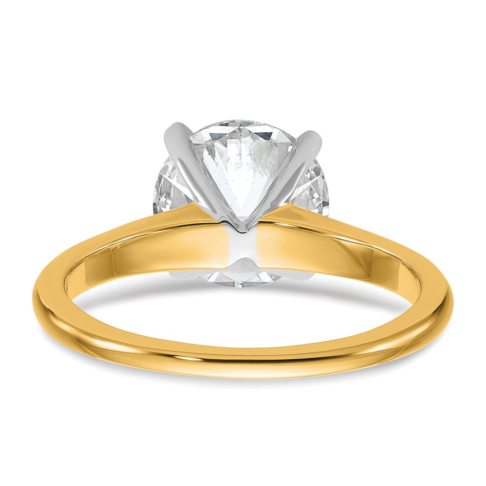 14K Bicolor Verlobungsring mit 2,5 ct. zertifizierten, im Labor gezüchteten Diamanten, VS/SI+ G+, rund, Solitär