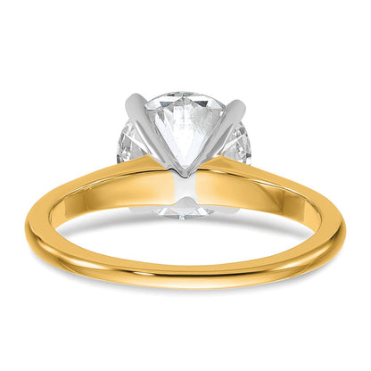 14K Bicolor Verlobungsring mit 2,5 ct. zertifizierten, im Labor gezüchteten Diamanten, VS/SI+ G+, rund, Solitär