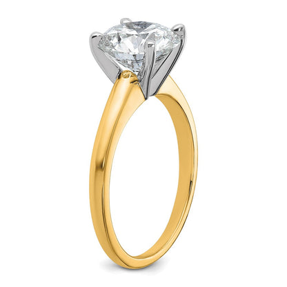 14K Bicolor Verlobungsring mit 2,5 ct. zertifizierten, im Labor gezüchteten Diamanten, VS/SI+ G+, rund, Solitär