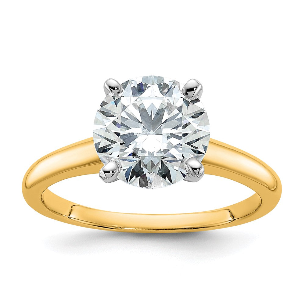 14K Bicolor Verlobungsring mit 2,5 ct. zertifizierten, im Labor gezüchteten Diamanten, VS/SI+ G+, rund, Solitär