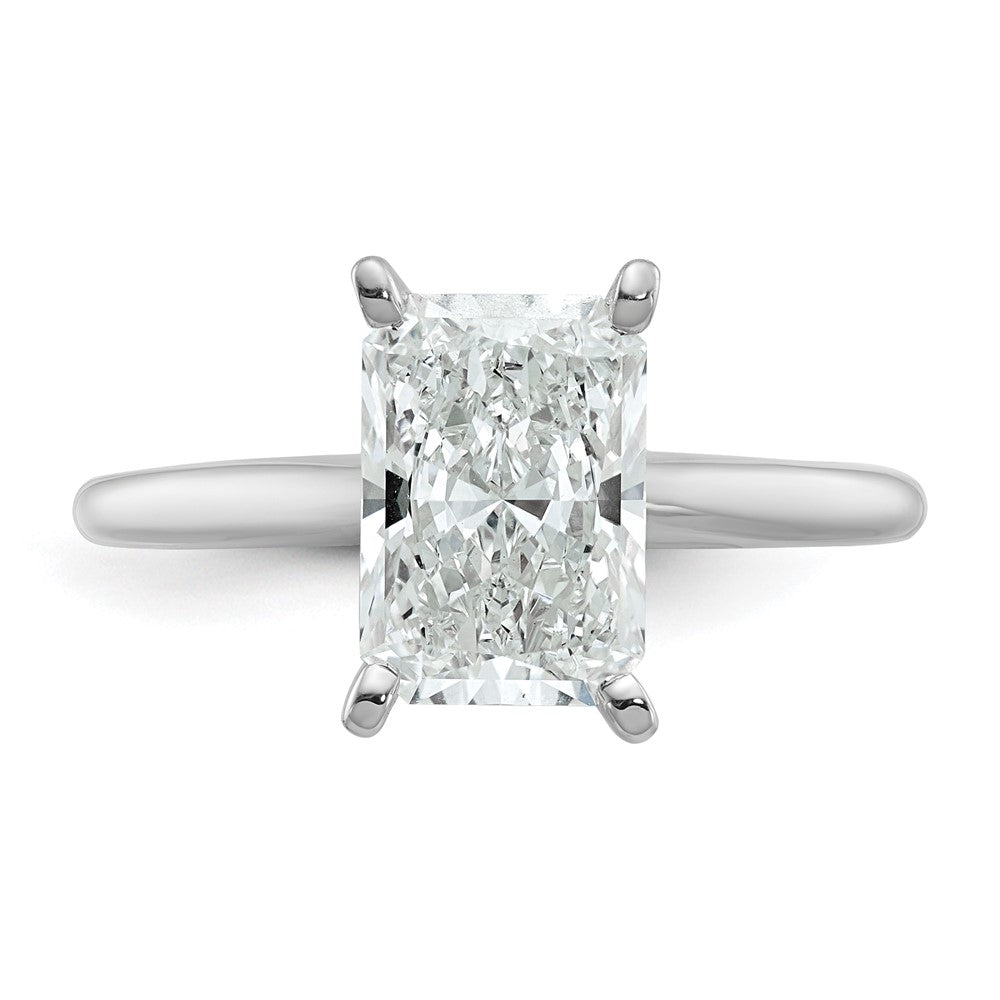 14K Weißgold 2,5 ct. zertifizierter Labordiamant VS/SI+ G+ Radiant-Solitär-Verlobungsring