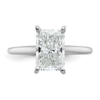 14K Weißgold 2,5 ct. zertifizierter Labordiamant VS/SI+ G+ Radiant-Solitär-Verlobungsring