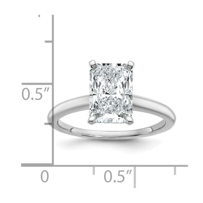 14K Weißgold 2,5 ct. Labor gezüchteter Diamant VS/SI+ G+ Radiant Solitär Verlobungsring