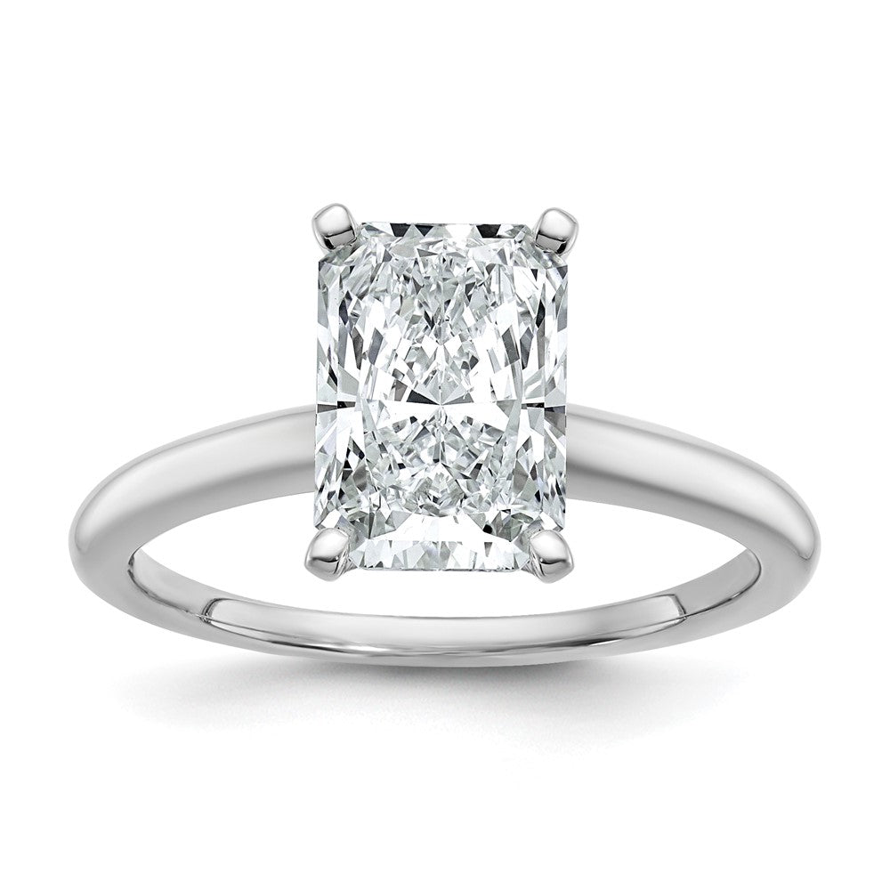 14K Weißgold 2,5 ct. Labor gezüchteter Diamant VS/SI+ G+ Radiant Solitär Verlobungsring