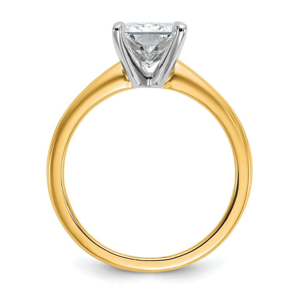 14K Bicolor 2,5 ct. Laborgezüchteter Diamant VS/SI+ G+ Radiant-Solitär-Verlobungsring