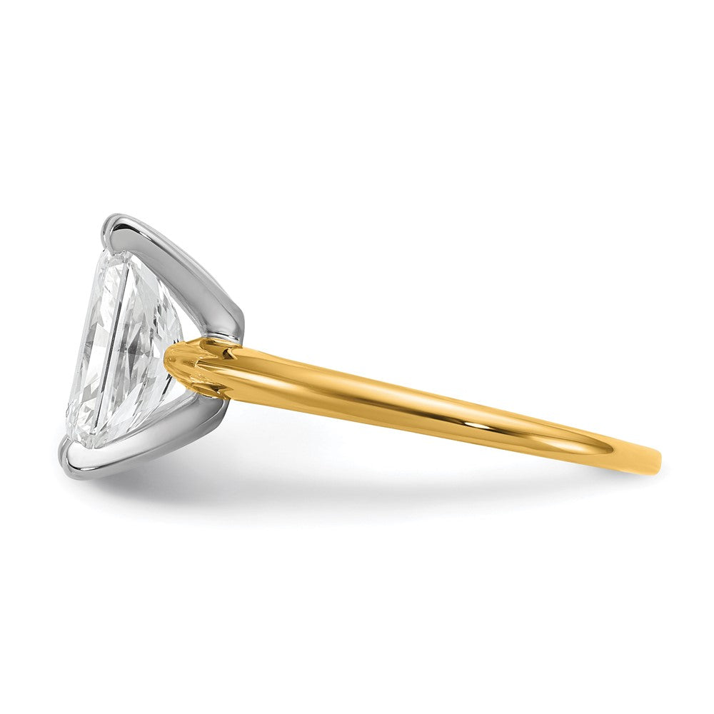 14K Bicolor 2,5 ct. Laborgezüchteter Diamant VS/SI+ G+ Radiant-Solitär-Verlobungsring