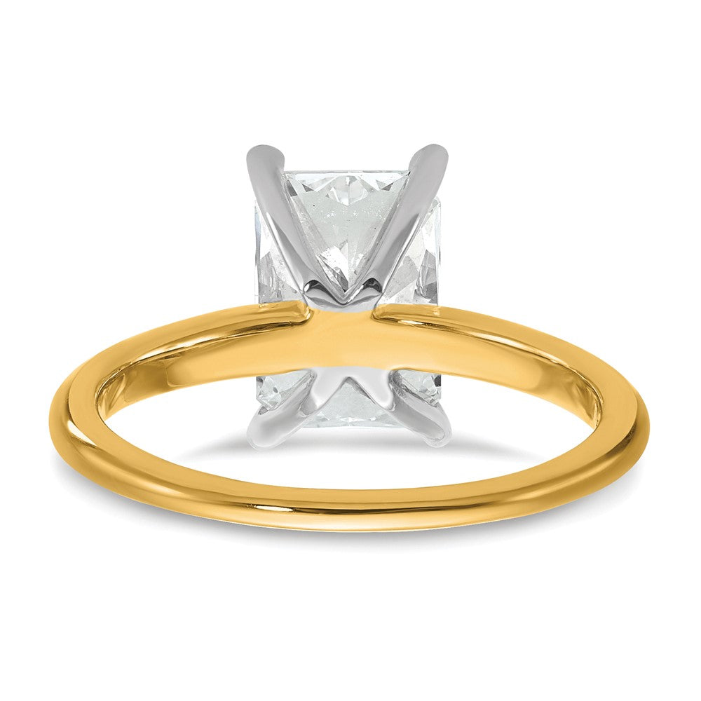 14K Bicolor 2,5 ct. Laborgezüchteter Diamant VS/SI+ G+ Radiant-Solitär-Verlobungsring