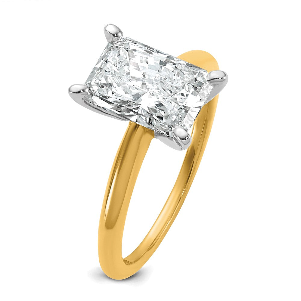 14K Bicolor 2,5 ct. Laborgezüchteter Diamant VS/SI+ G+ Radiant-Solitär-Verlobungsring