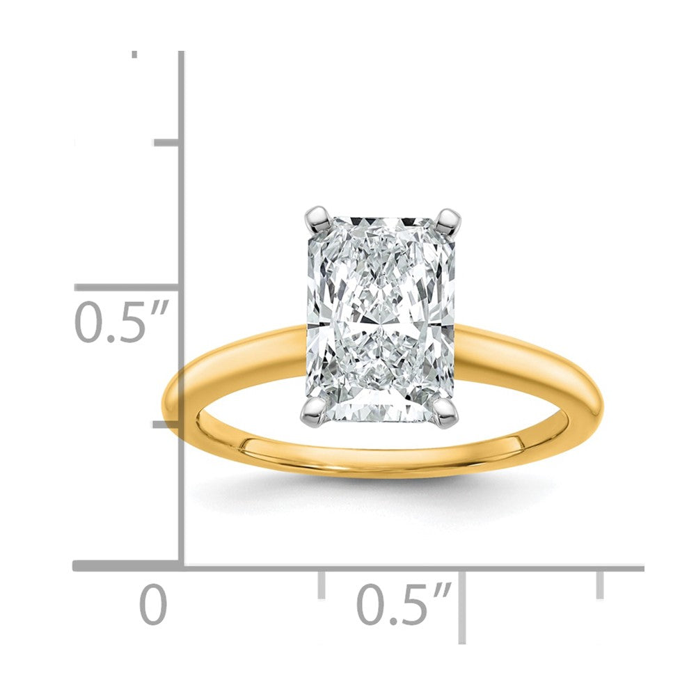 14K Bicolor 2,5 ct. zertifizierter Labor-Diamant VS/SI+ G+ Radiant-Solitär-Verlobungsring