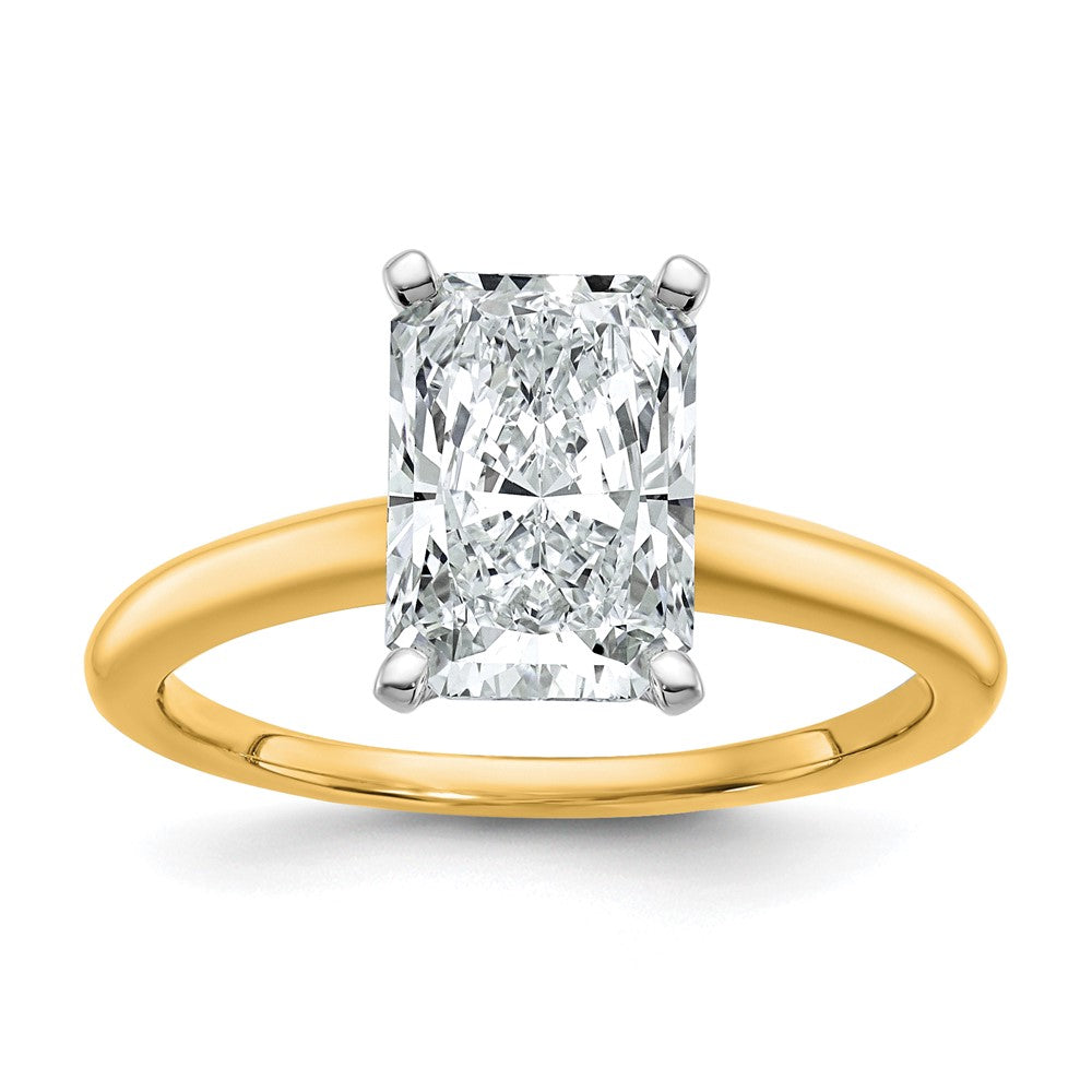14K Bicolor 2,5 ct. Laborgezüchteter Diamant VS/SI+ G+ Radiant-Solitär-Verlobungsring