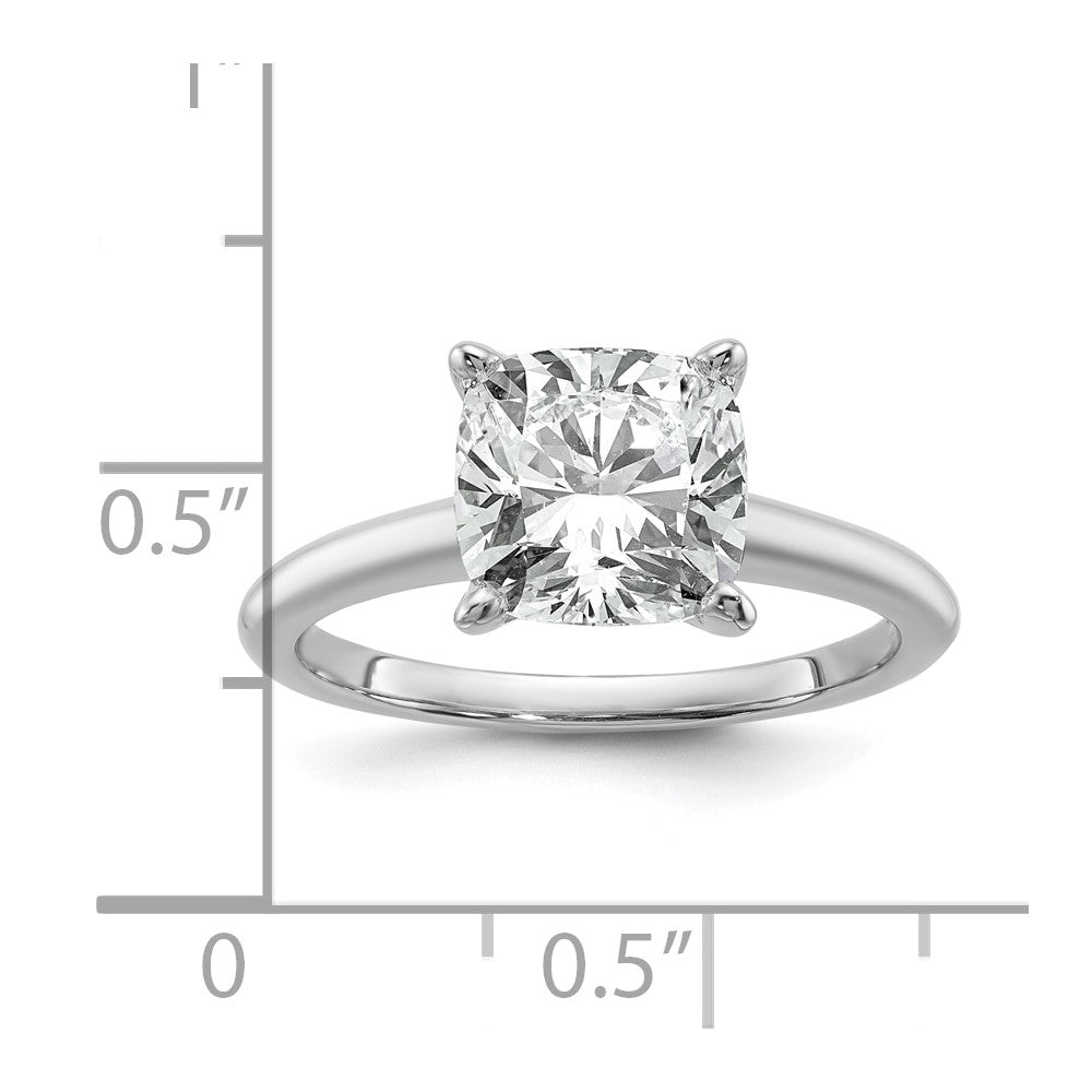 14K Weißgold 3 ct. zertifizierter, im Labor gezüchteter Diamant VS/SI+ G+ Kissenschliff Solitär-Verlobungsring