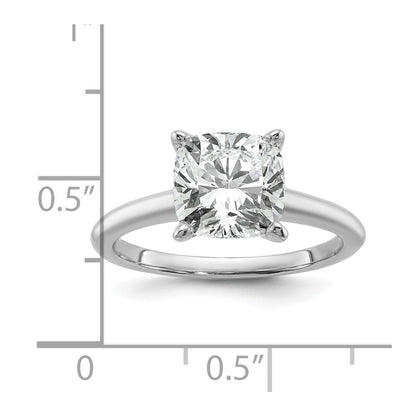 14K Weißgold 3 ct. zertifizierter, im Labor gezüchteter Diamant VS/SI+ G+ Kissenschliff Solitär-Verlobungsring