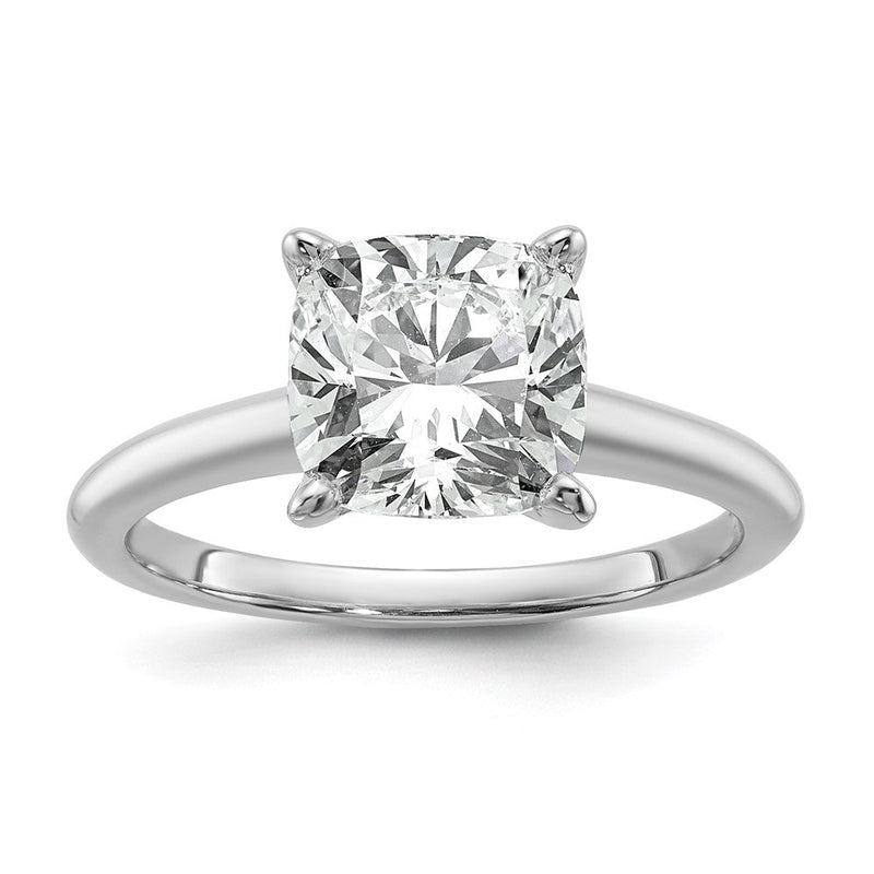 14K Weißgold 3 Karat Zertifiziert Im Labor Gezüchtet Diamant Vs+ F+ Kissen Komplett Solitär Verlobungsring