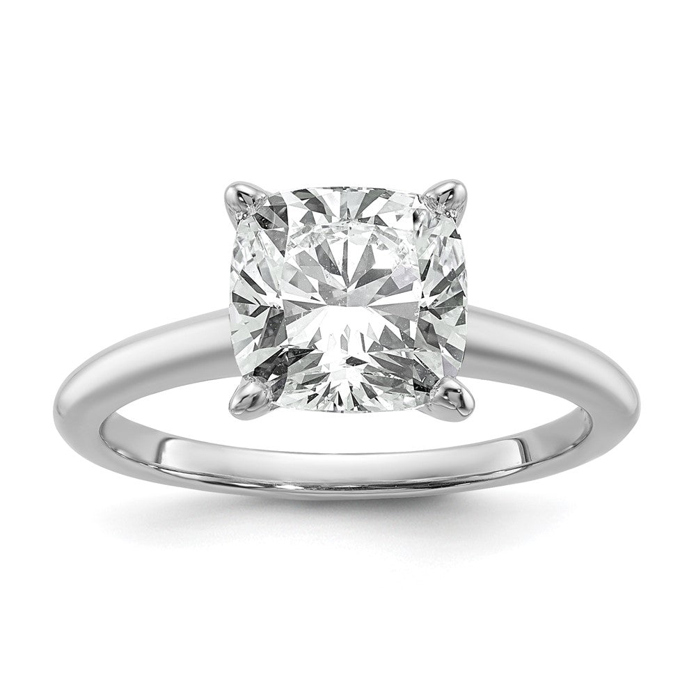14K Weißgold 3 ct. zertifizierter, im Labor gezüchteter Diamant VS/SI+ G+ Kissenschliff Solitär-Verlobungsring