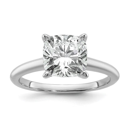 14K Weißgold 3 ct. zertifizierter, im Labor gezüchteter Diamant VS/SI+ G+ Kissenschliff Solitär-Verlobungsring
