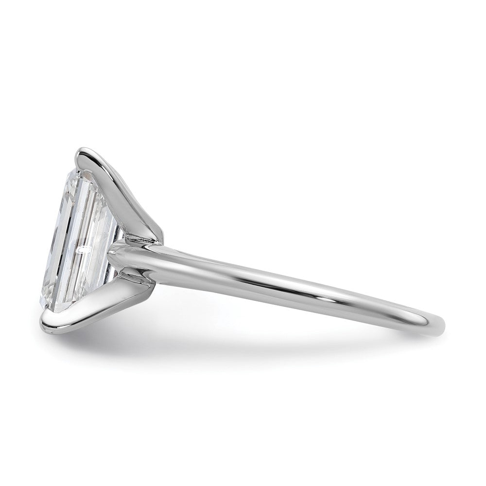 14K Weißgold 3 ct. Zertifizierter Labordiamant VS/SI+ G+ Smaragdschliff Solitär Verlobungsring