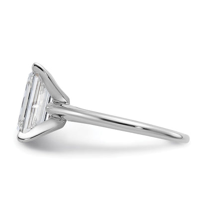 14K Weißgold 3 ct. Zertifizierter Labordiamant VS/SI+ G+ Smaragdschliff Solitär Verlobungsring
