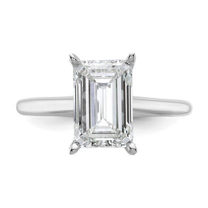 14K Weißgold 3 ct. Zertifizierter Labordiamant VS/SI+ G+ Smaragdschliff Solitär Verlobungsring
