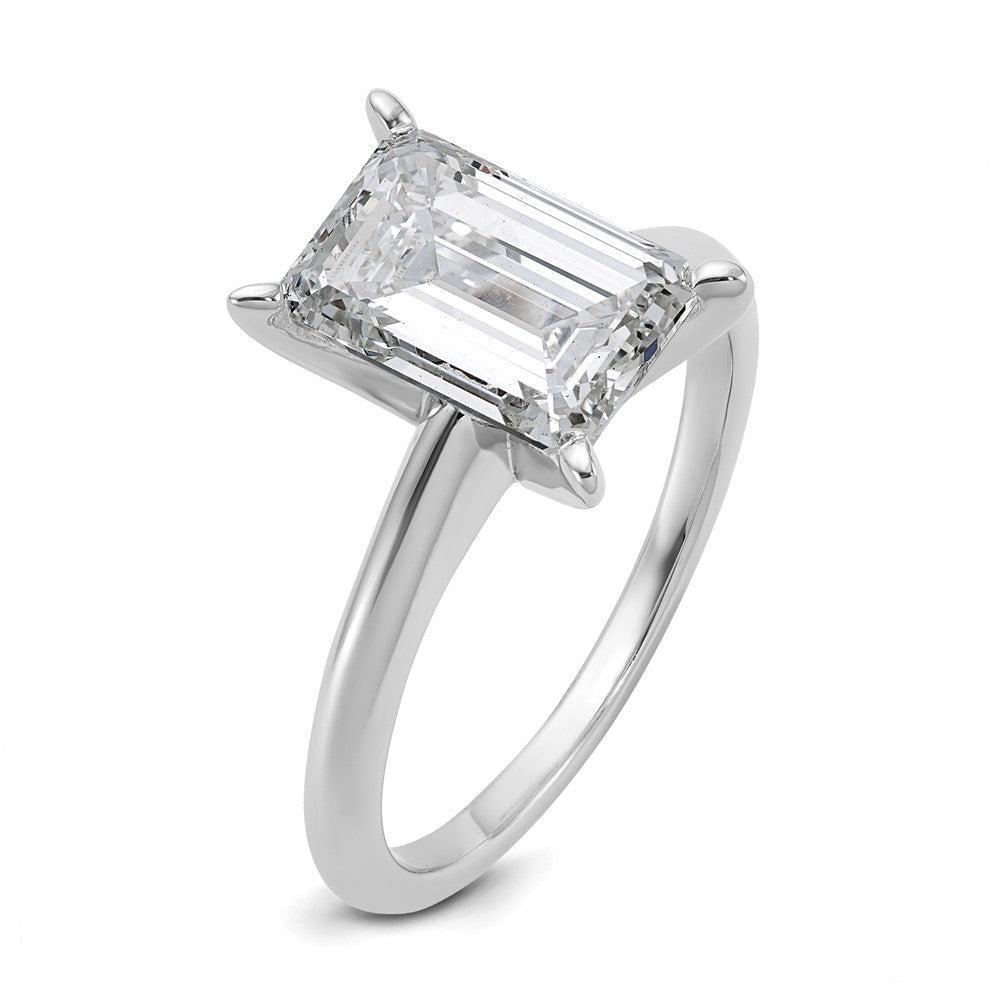14K Weißgold Solitär-Verlobungsring mit 3 ct. Labor-gezüchteten Diamanten im Smaragdschliff, VS/SI+ G+