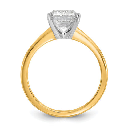 14K Bicolor Verlobungsring mit 3 ct. Laborgezüchtetem Diamant im Smaragdschliff, Solitär, VS/SI+ G+