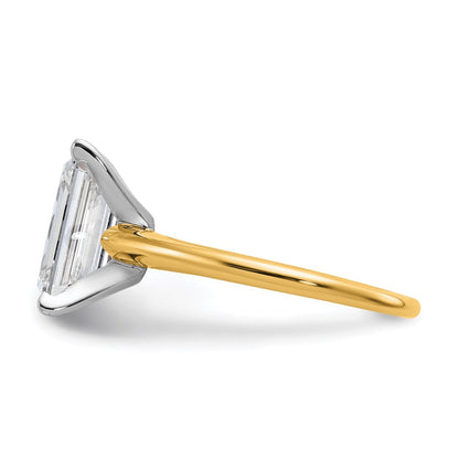 14K Bicolor Verlobungsring mit 3 ct. Laborgezüchtetem Diamant im Smaragdschliff, Solitär, VS/SI+ G+