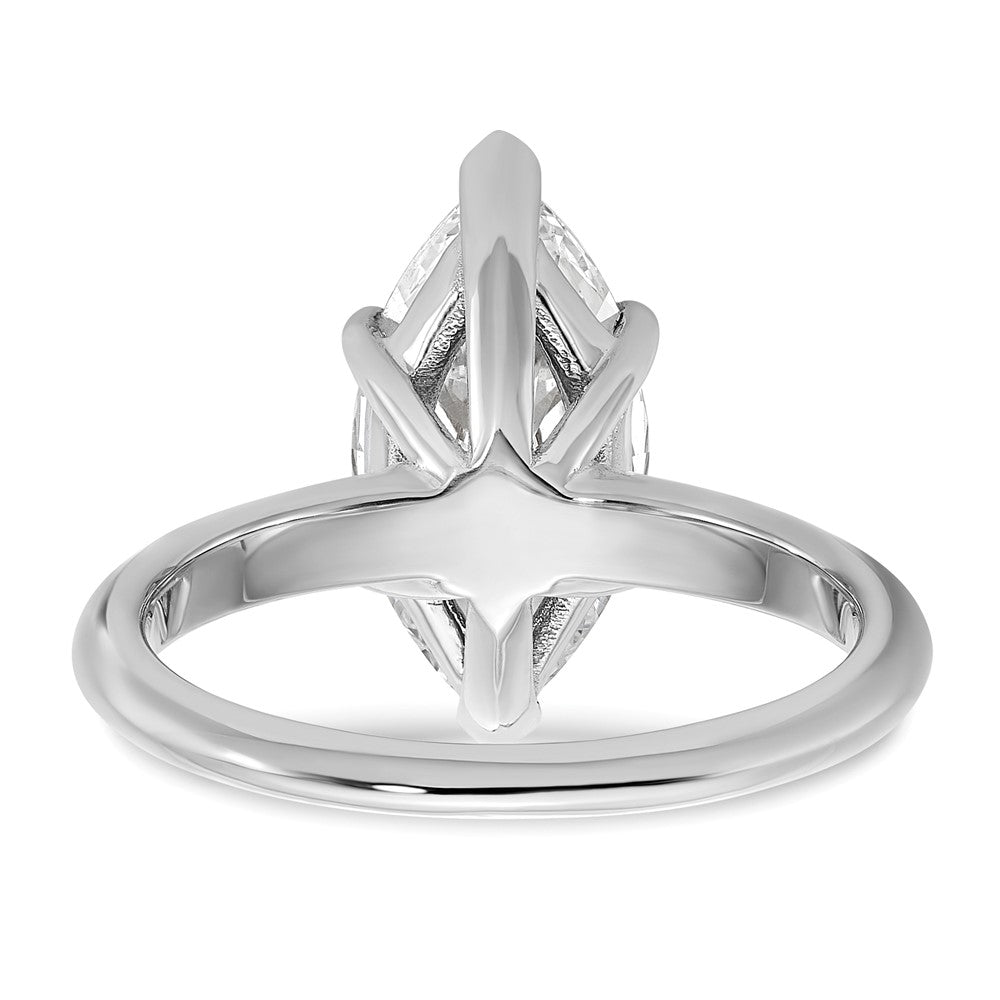 14K Weißgold Verlobungsring mit 3 ct. Labordiamant VS/SI+ G+ im Marquise-Solitär-Schliff