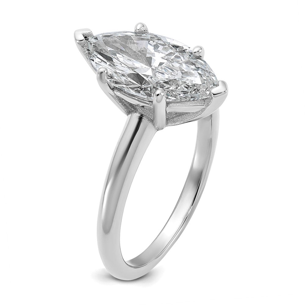 14K Weißgold Verlobungsring mit 3 ct. Labordiamant VS/SI+ G+ im Marquise-Solitär-Schliff